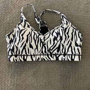 Zyia zebra racerback sports bra, L